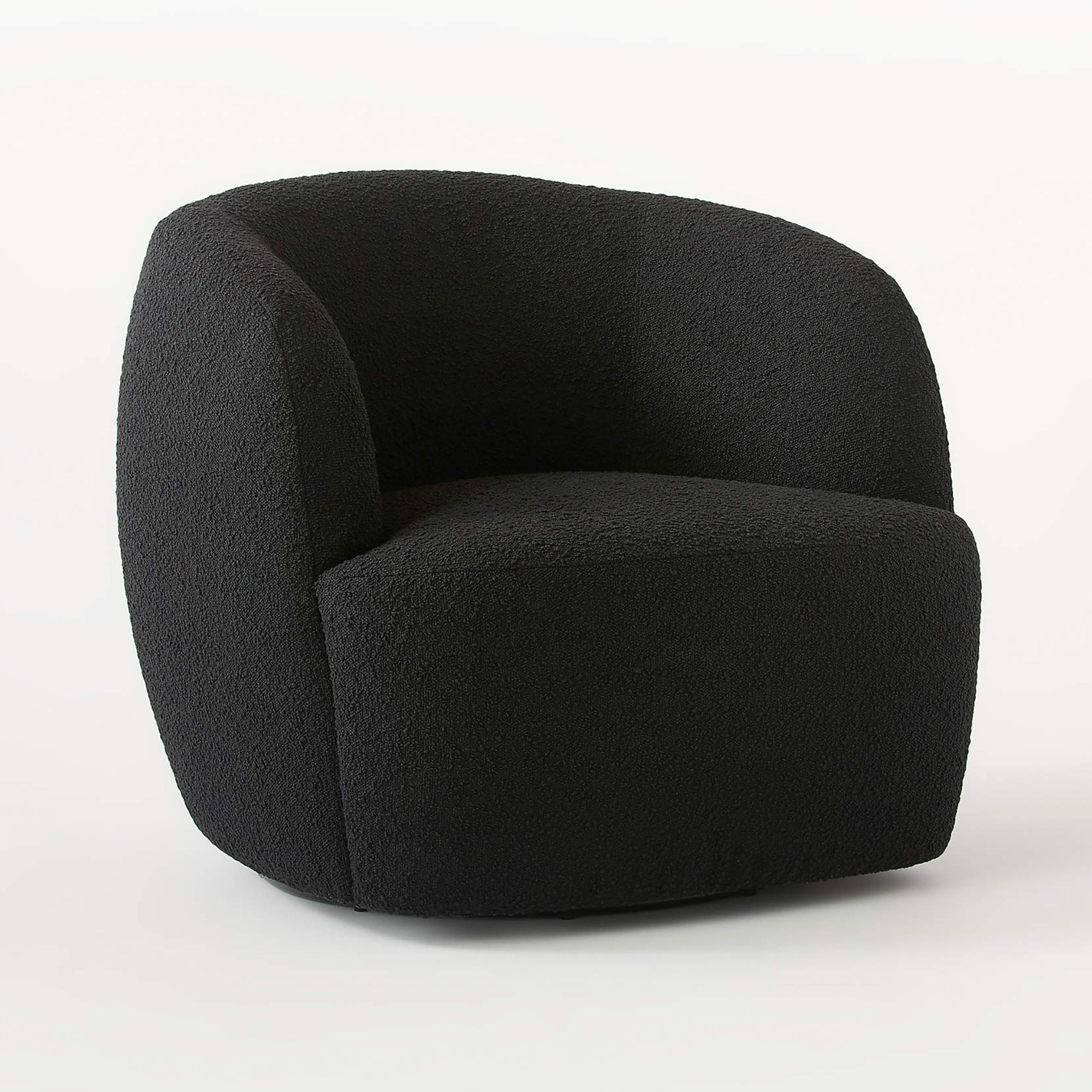 Gwyneth Black Boucle Swivel Chair by goop