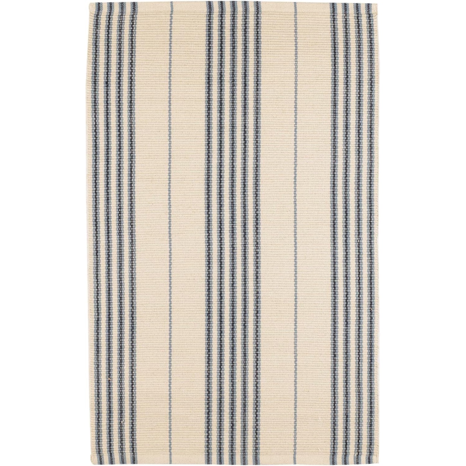 Dash & Albert Conway Blue Handwoven Cotton Rug