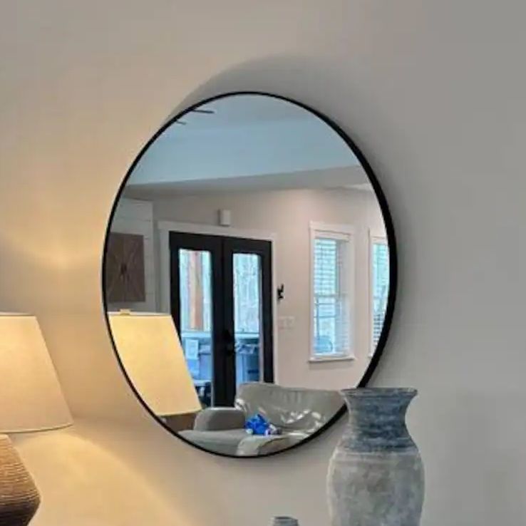 Adelina Black Circular Accent Mirror