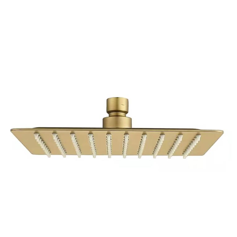 WELLFOR WB Brushed Gold 12-in Square Fixed Rain 1.8-GPM (6.8-LPM)
