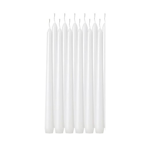 Pack Tall White Taper Candles, 10 inch 