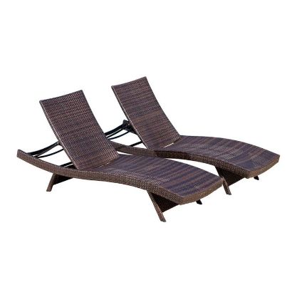 Lakeport Outdoor Adjustable Chaise Lounge Chair, Set Of 2