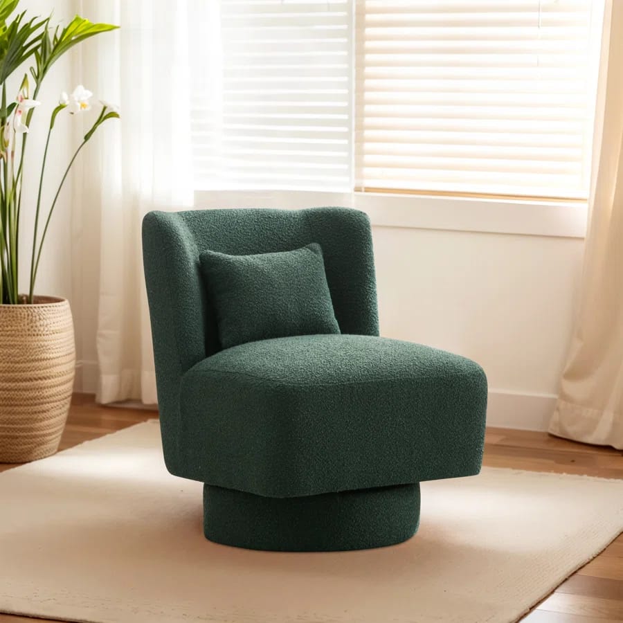Ardith Upholstered Swivel Barrel Chair