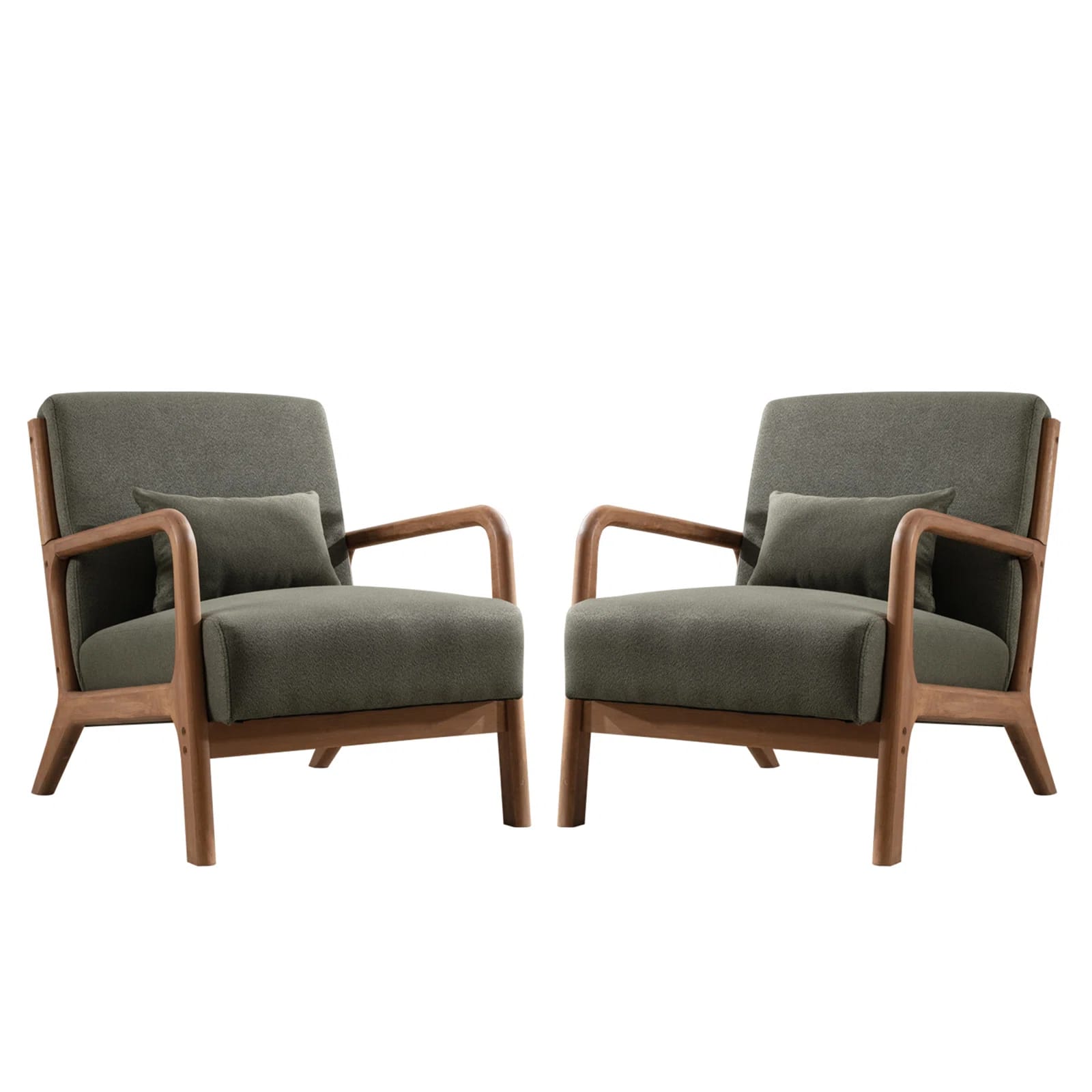 Bonnita 26" Wide Linen Upholstered Armchair With Solid Wood Legs (Set Of 2)