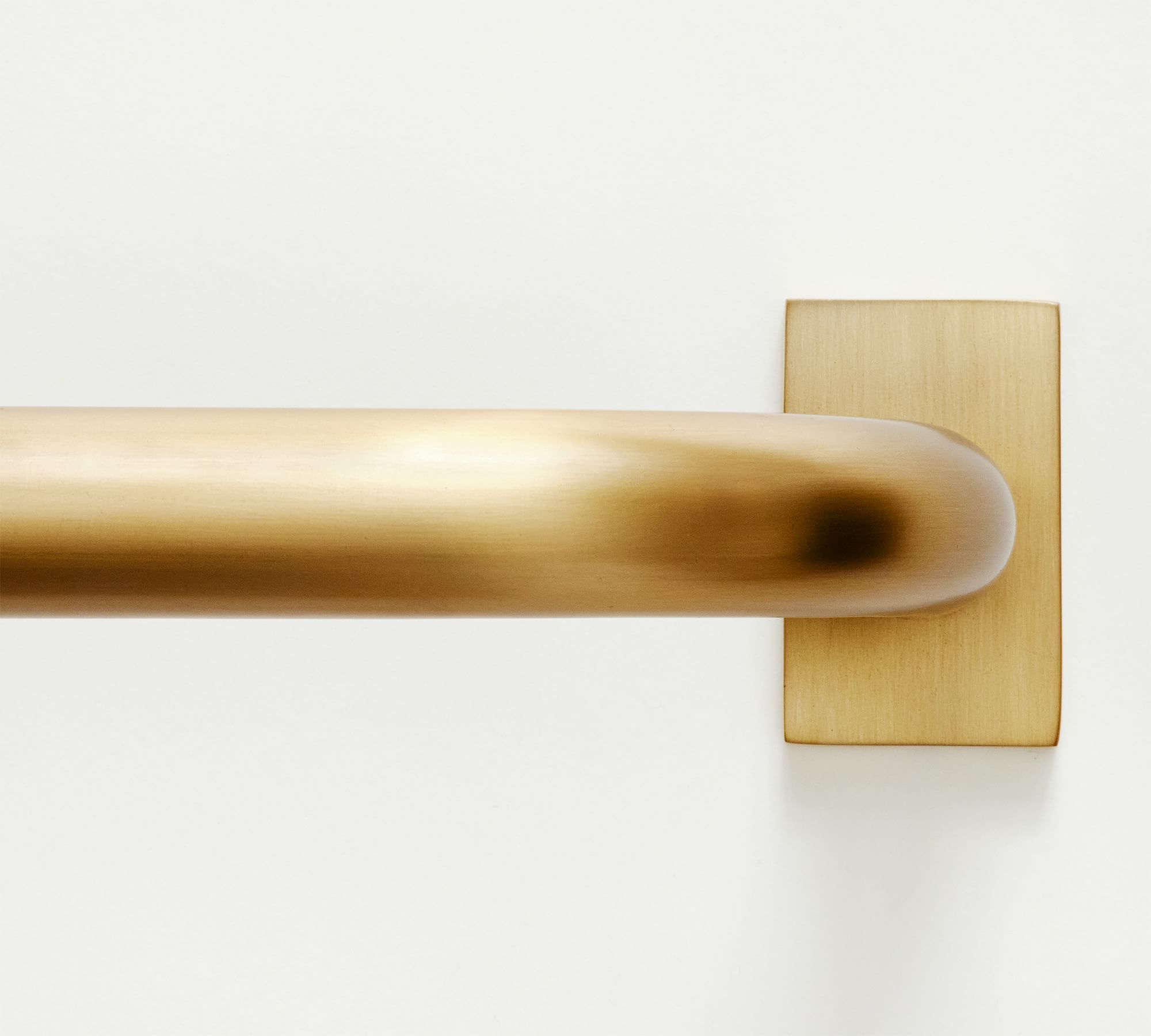 1.25" Diam. Hidden Connection Room Darkening Curtain Rod, Small, Brass