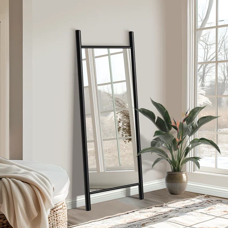Merienne Wood Dowel Floor Mirror Wall Mirror