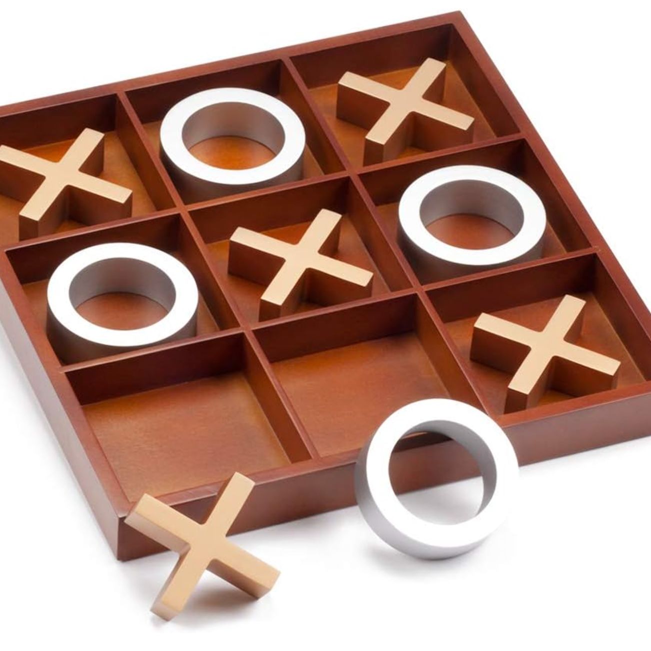 Tic Tac Toe 14" Giant Wooden Tic-tac-toe Game Set. Classic Family Travel Board Game