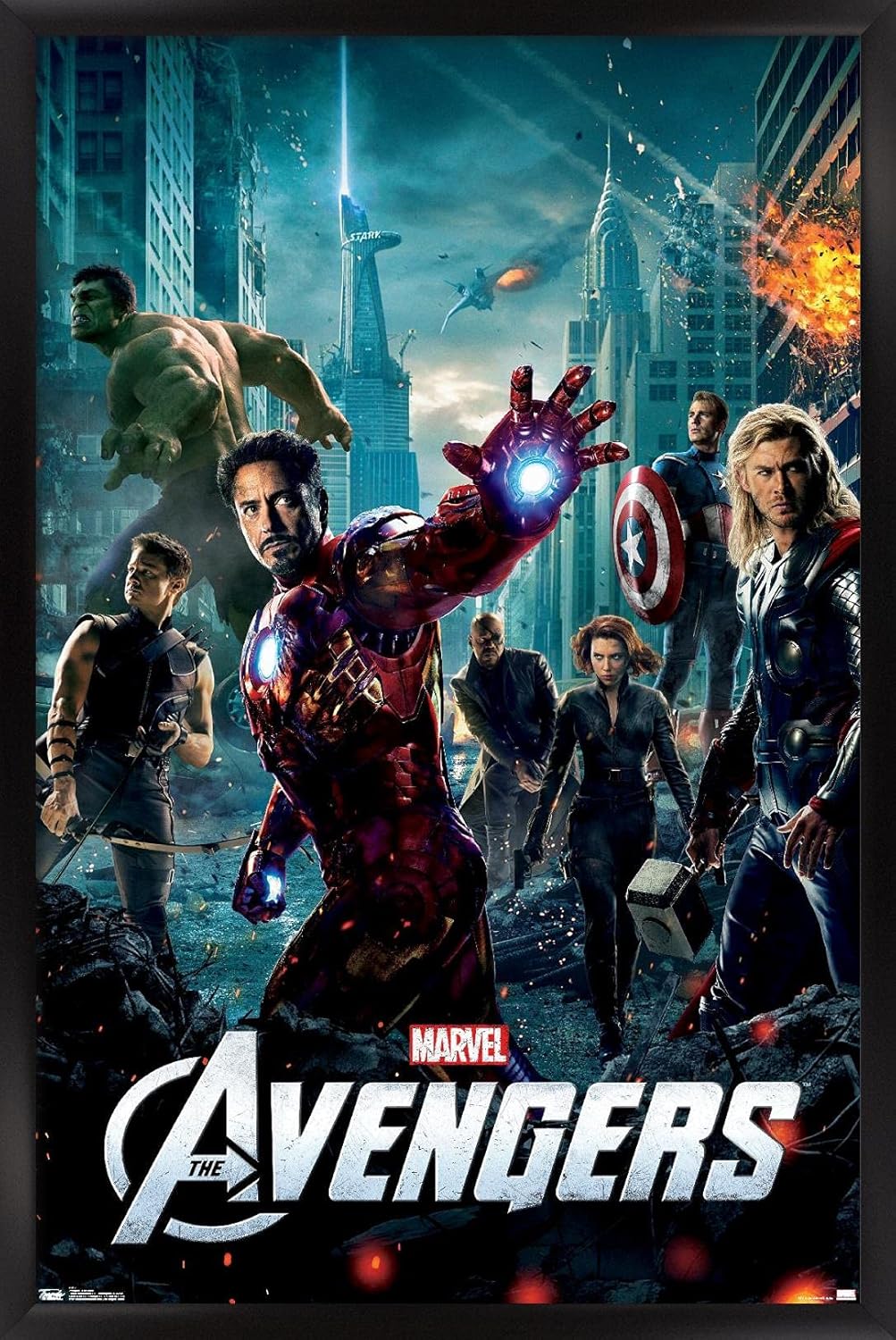 Trends International Marvel Avengers: One Sheet Wall Poster, 34L x 22.4W, Black Framed Version