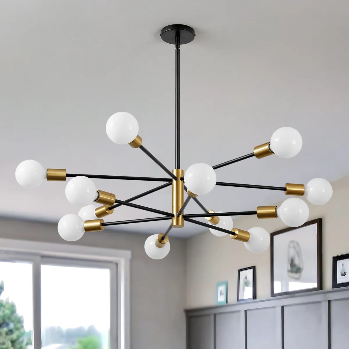 Croner 12 - Light Dimmable Sputnik Modern Linear Chandelier