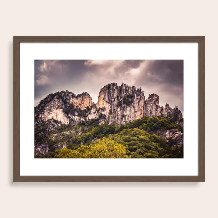 Seneca Rocks State Park West Virginia Landscape Mountains Stormy Art Print