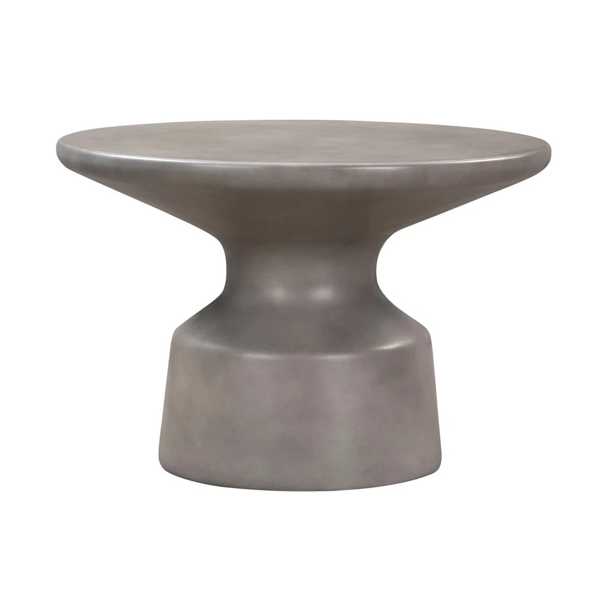 Anterrion 24" Wide Round Pedestal Coffee Table in Grey Concrete