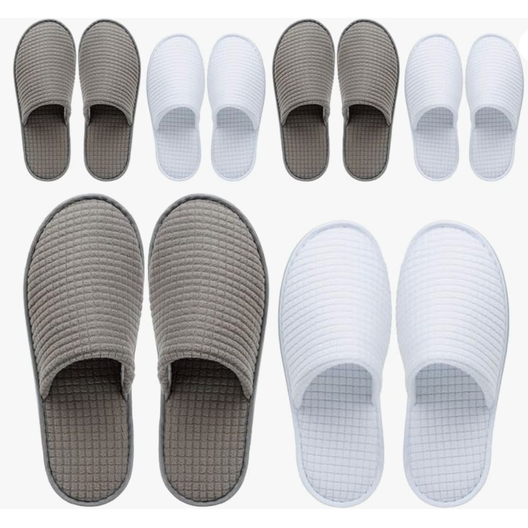 OSTADARRA 6-10 Pairs Spa Slippers, Non Slip Disposable Slippers For Guest, Washable Reusable, Which Can Be Used As Women Men, House, Indoor, Bathroom, Bedroom, Hotel, Bride Slippers