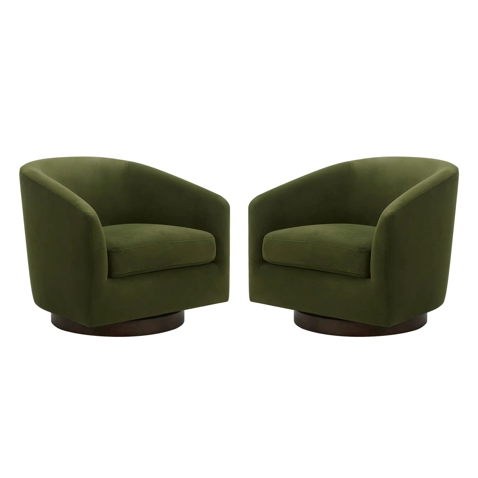Bennett Upholstered Swivel Barrel Chair (Set of 2)