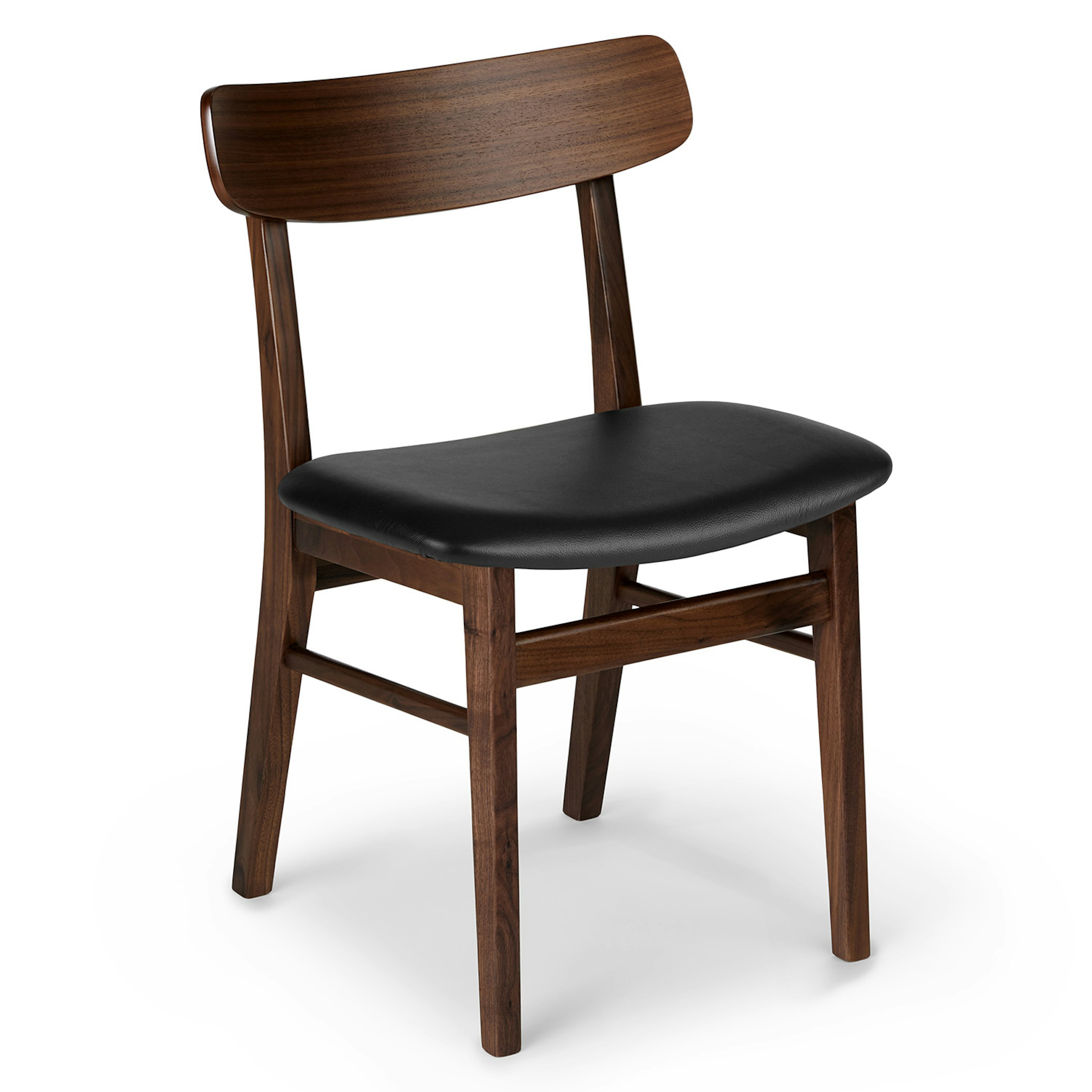 Ecole Leather Dining Chair - Walnut and Black
