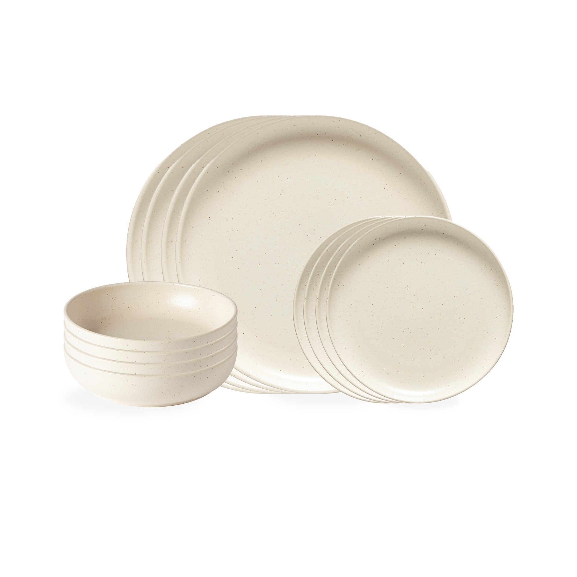 Casafina 12 Pieces Place Setting with Pasta Plate in Vanilla