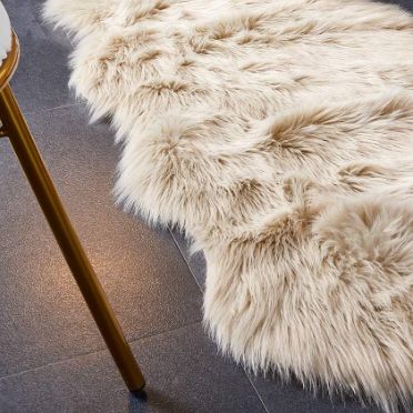 Faux Sheepskin Rug Beige