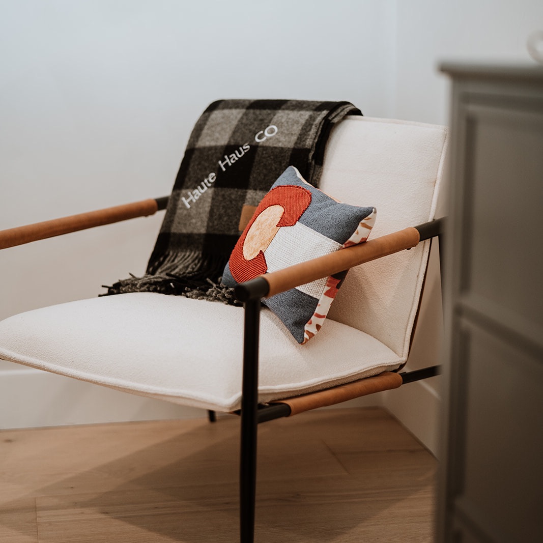 Boucle Fabric & Metal Accent Chair