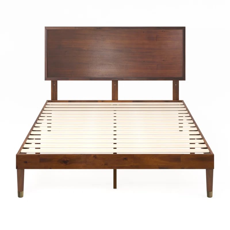 Hermes Contemporary Modern Solid Wood Platform Bed with Adjustable Headboard