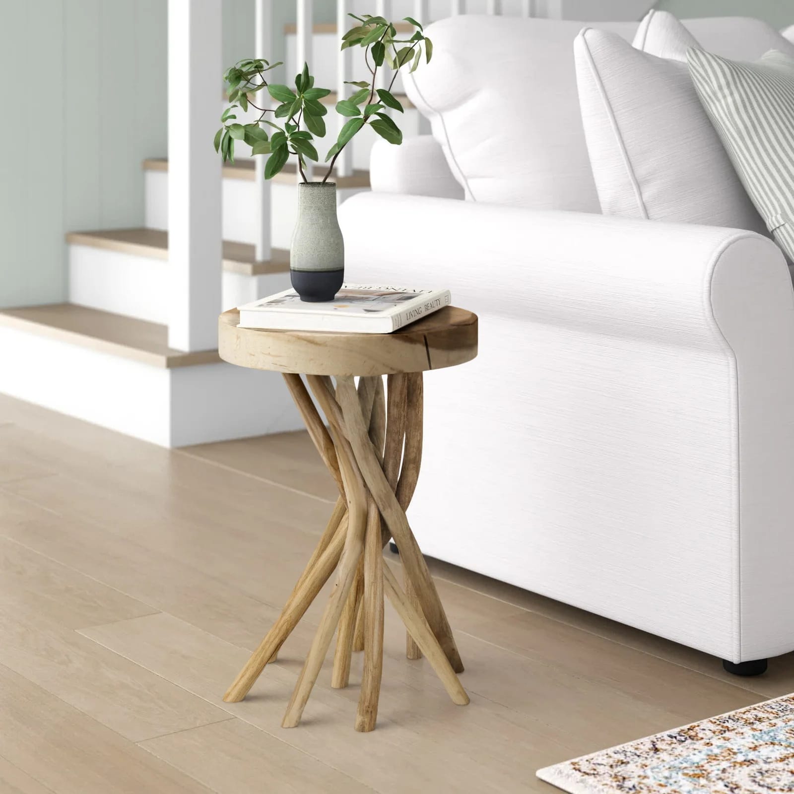 Selah Solid Wood Tree Stump End Table