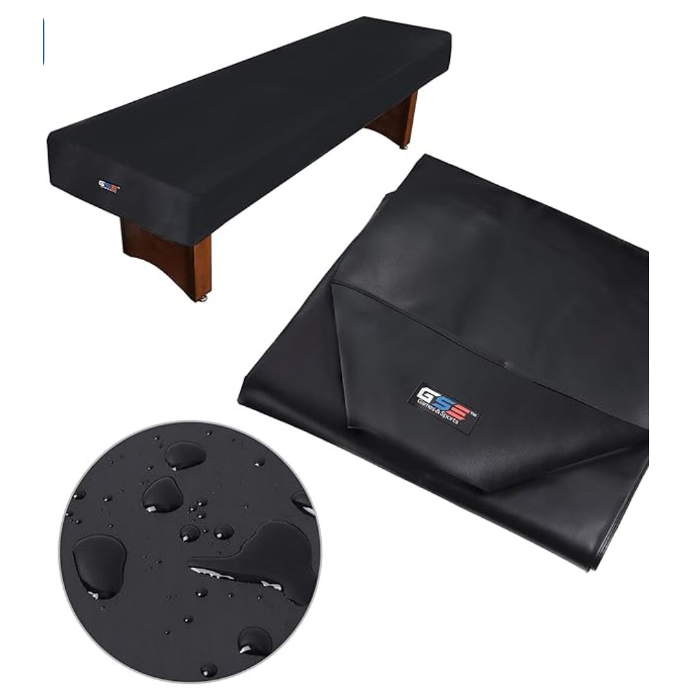 Gse Games & Sports Expert 9' Heavy-duty Leatherette Shuffleboard Table Cover For Shuffleboard Table Accessories (black) : Sports & Outdoors