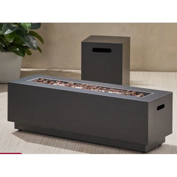 Wade Logan Jair 15 H X 48 W Iron Propane Outdoor Fire Pit