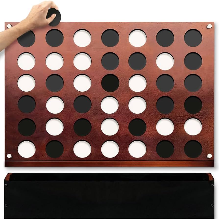 Swooc Games - Wall Mounted Giant 4 In A Row - 60% Quieter - Jumbo Size Wall Games - Game Room Games - Game Room Wall Decor - Game Room Accessories And Decor - Basement Decor - Garage & Basement Games : Toys & Games
