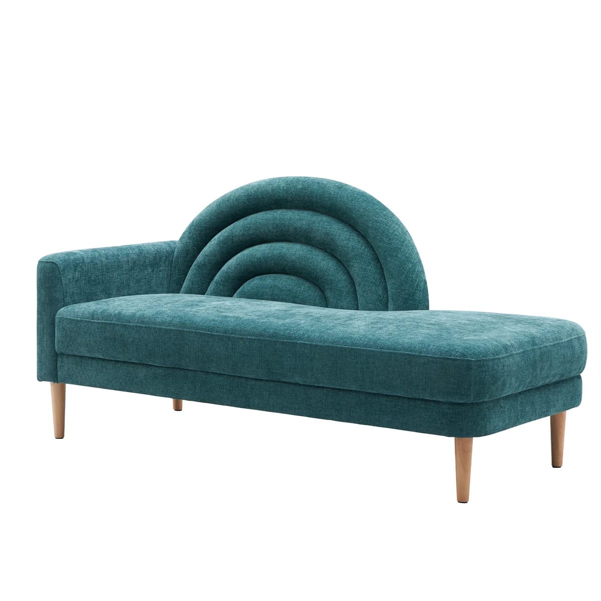 Hamm Arc of Hope Chaise Lounge – Rainbow-Inspired Reclining Sofa with Soft Linen Fabric, Solid Pine Wood Frame, and High-Density Foam for Comfort and Style