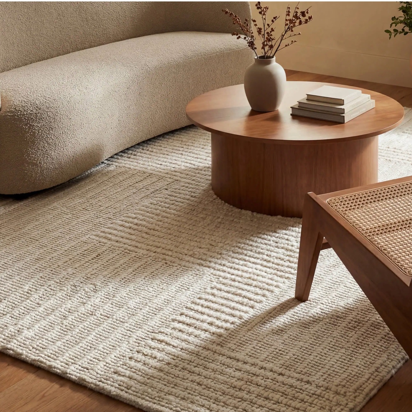 Skye Modern High-Low Rug | Ivory