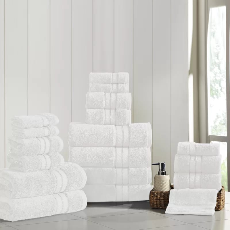 Modern Threads - Spun Loft 18-Piece 100% Combed Cotton Towel Set - Bath Towels, Hand Towels, & Washcloths - Super Absorbent & Quick Dry - 600 GSM - Soft & Plush
