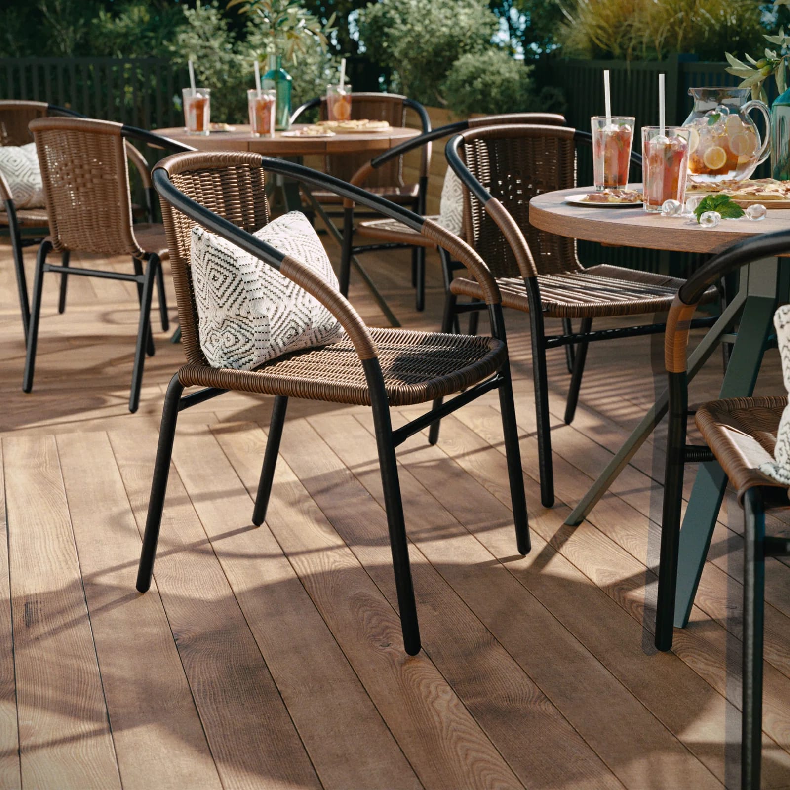 Arthor Rattan Indoor/Outdoor Stacking Restaurant Chairs (Set of 4)