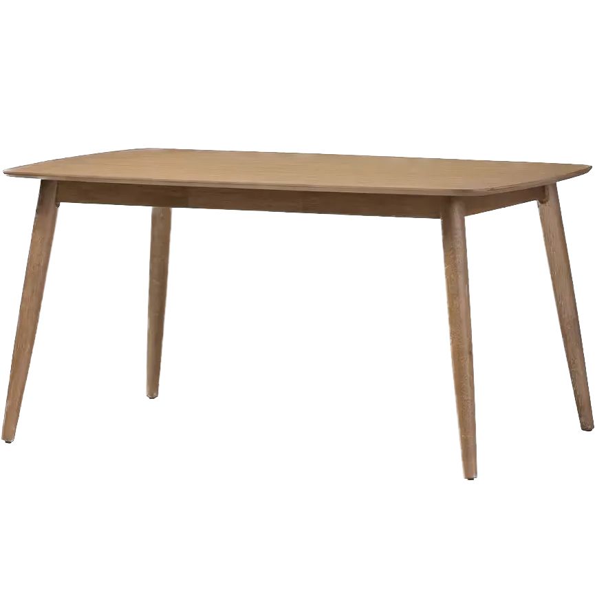 Edna Light Brown Finished Wood Dining Table