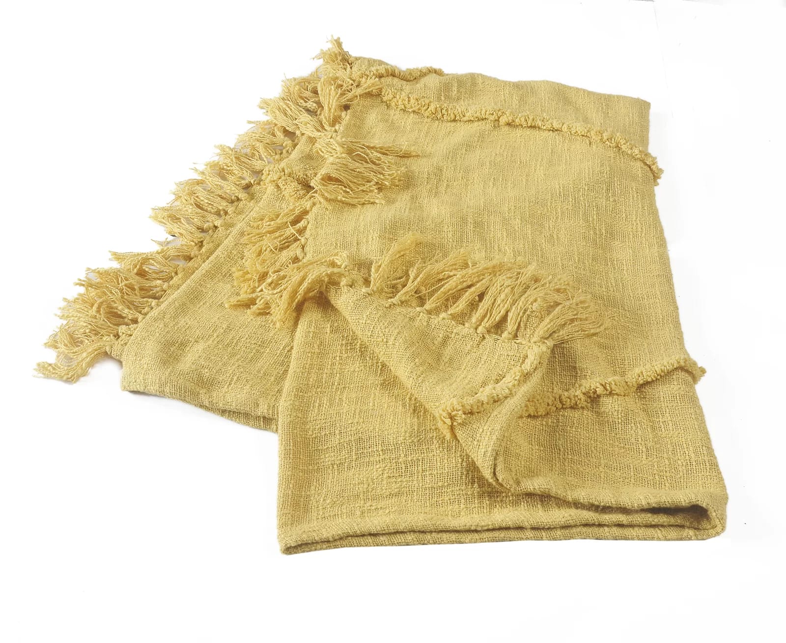 Terracotta Fringed Handmade Woven Throw Blanket