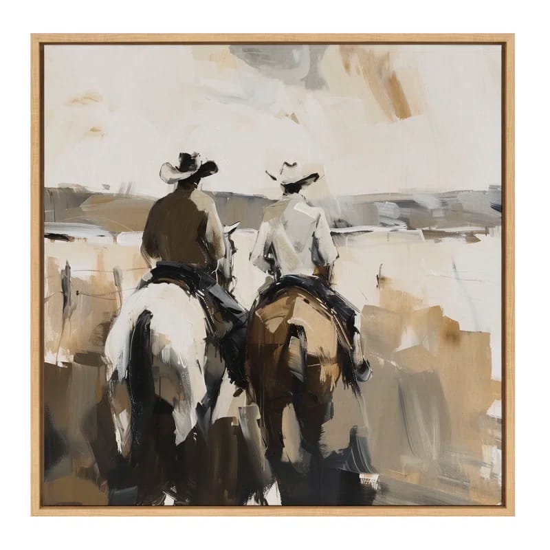 Abstract Cowboy Framed Canvas Wall Art