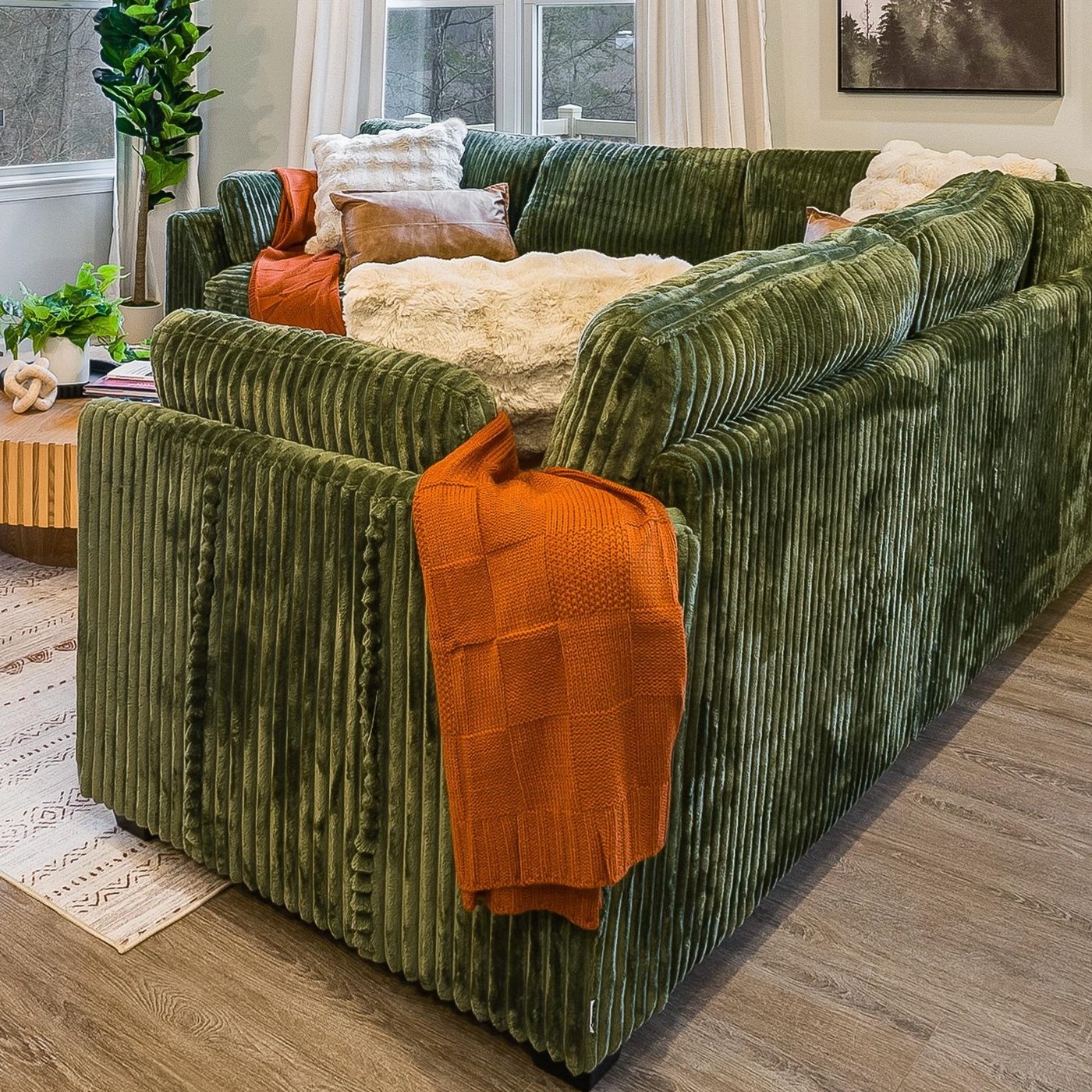 CozeCube Check Knit Throw Blanket, Rust Orange Checkered Throw for Couch, Decorative Christmas Soft Cozy Warm Knitted Blanket for Bed Sofa Living Room, 50"X60"