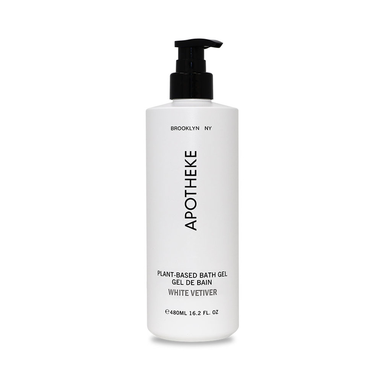 Bath Gel, White Vetiver, 16 oz Refillable Bottle (Single or Case of 18 ) | Apotheke