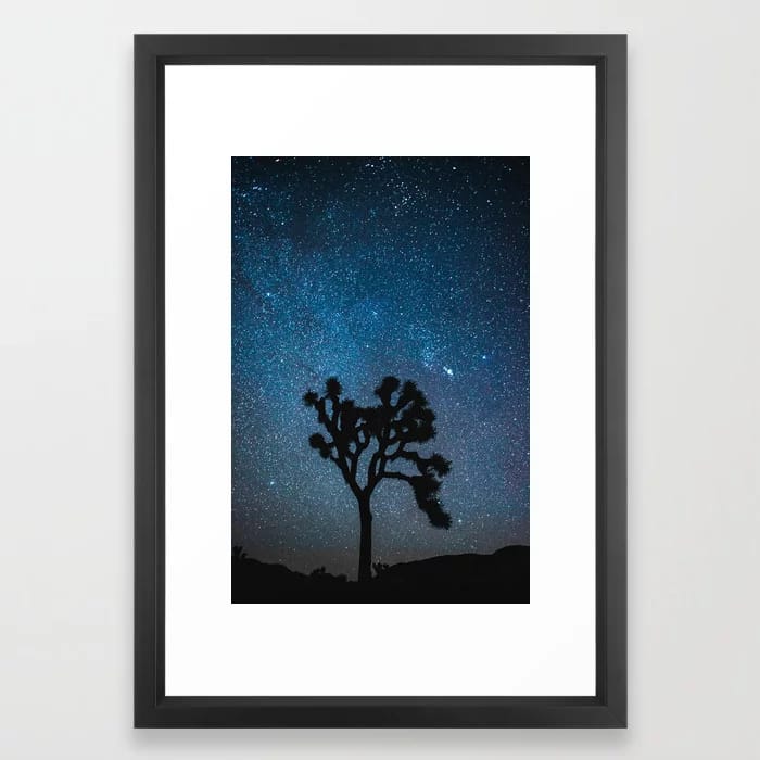 Joshua Tree Night Sky Astrophotography Framed Art Print