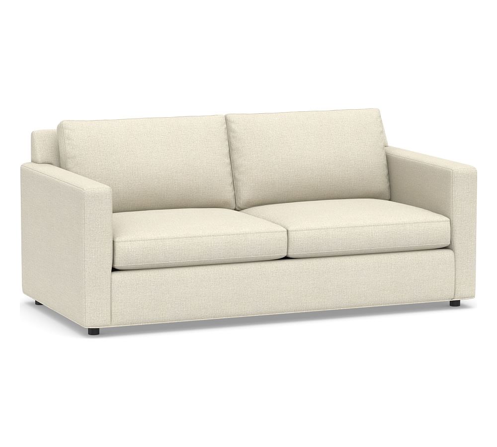 Sanford Square Arm Upholstered Sofa 74", Polyester Wrapped Cushions, Basketweave Slub Oatmeal
