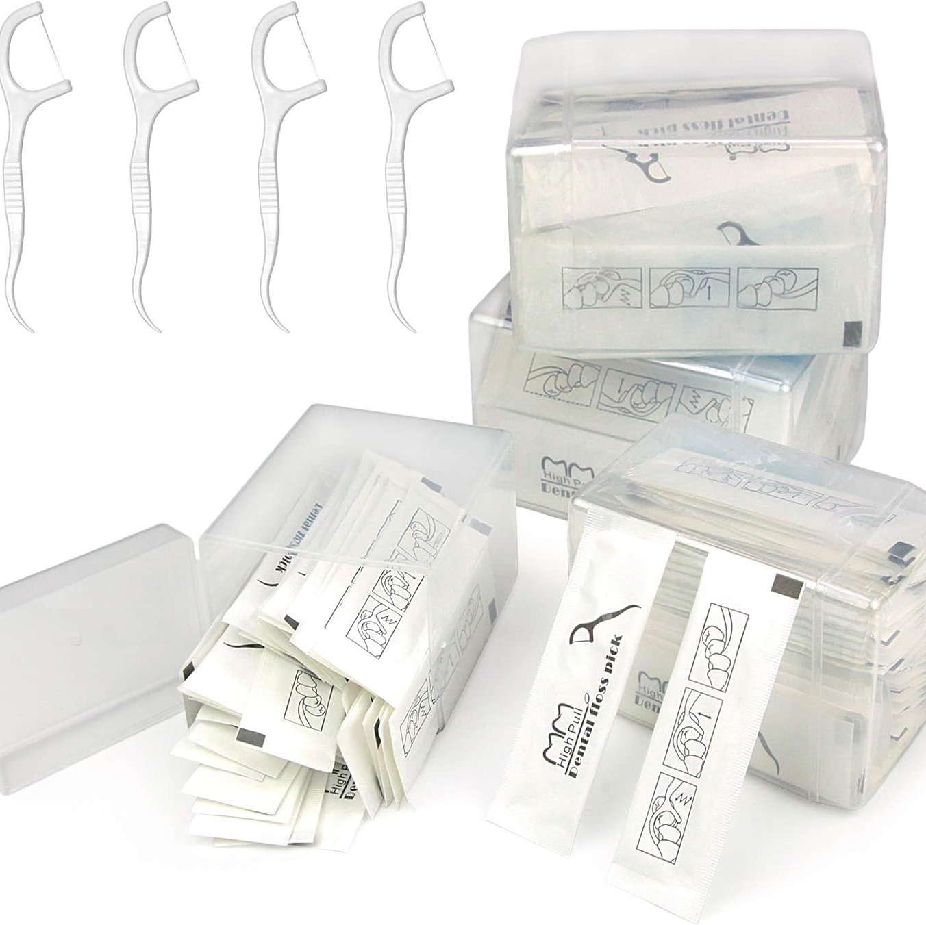 200 Count Individually Wrapped Dental Floss Picks - Travel Flossers