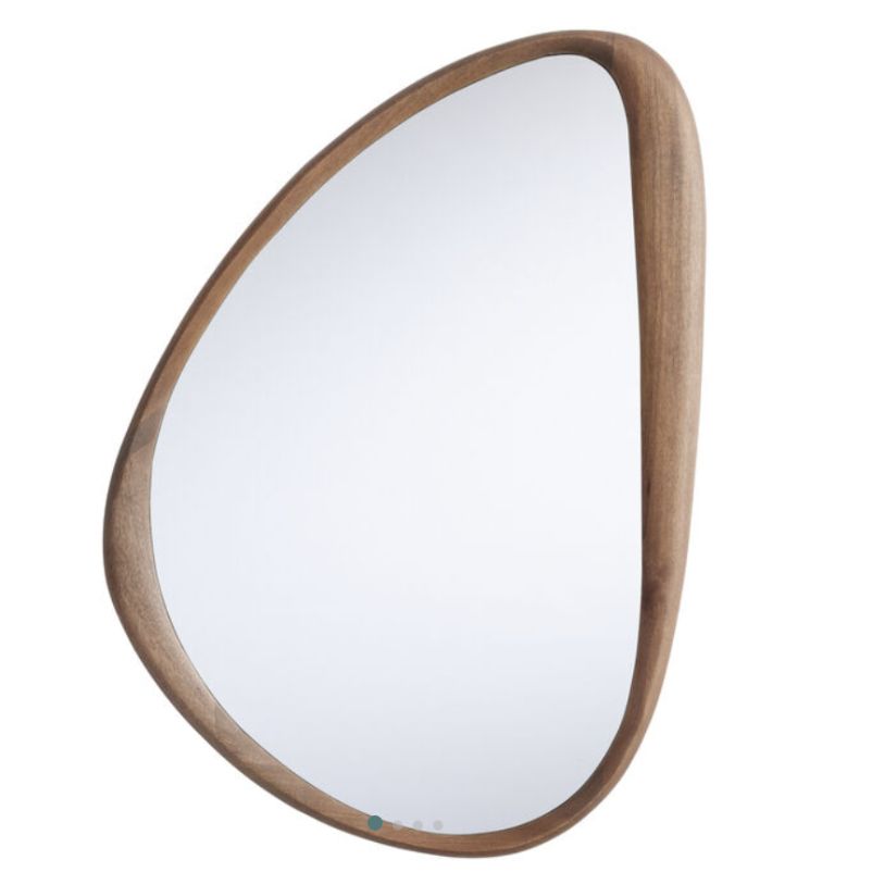 Wood Organic Pebble Wall Mirror