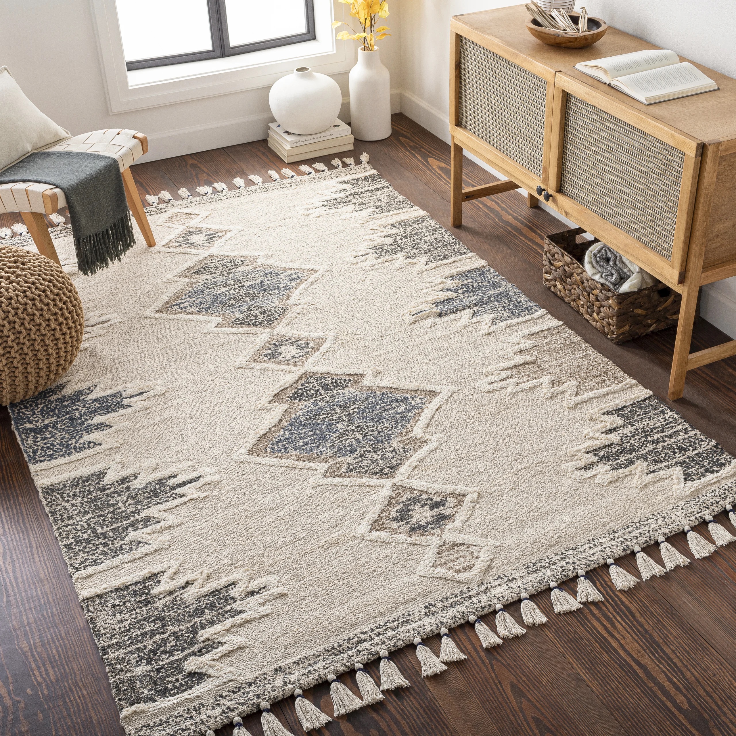 Surya Hand Loomed Khemisset Kms-2312 Cotton Area Rug, 8' X 10' - Southwestern - Area Rugs - By Surya