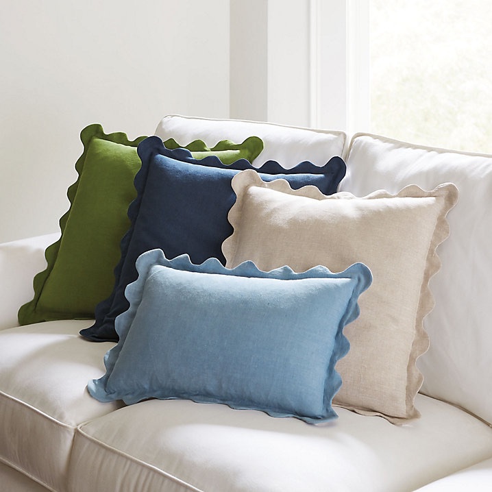 Rue Scalloped Linen Pillow