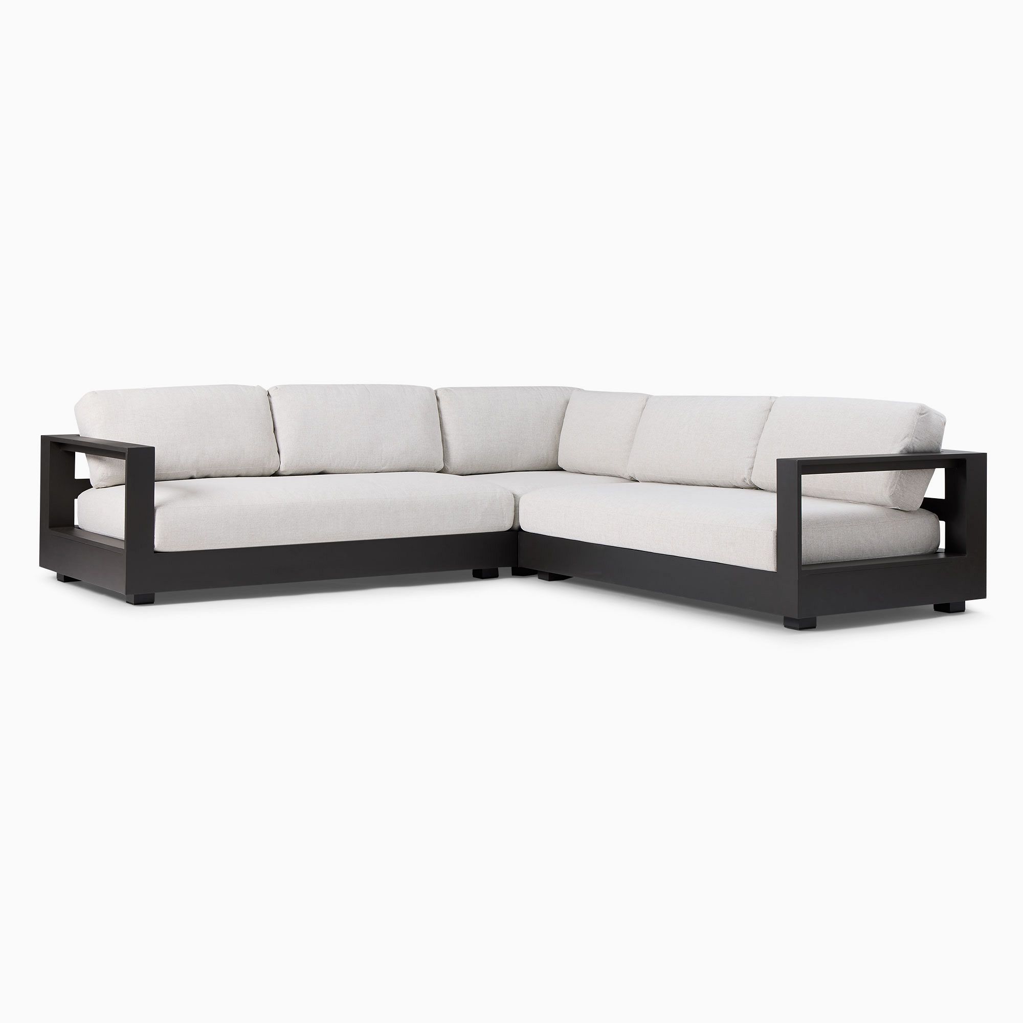 Telluride Aluminum Outdoor 115in 3 Piece L Shaped Sectional, Dark Bronze