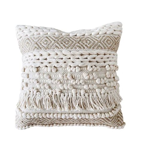 Thehomemind Boho Pillows Neutral Boho Cotton Pillow Cover