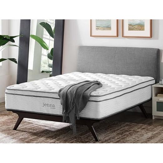 Modway Jenna 14” Innerspring And Memory Foam King Mattress With Individually Encased Coils