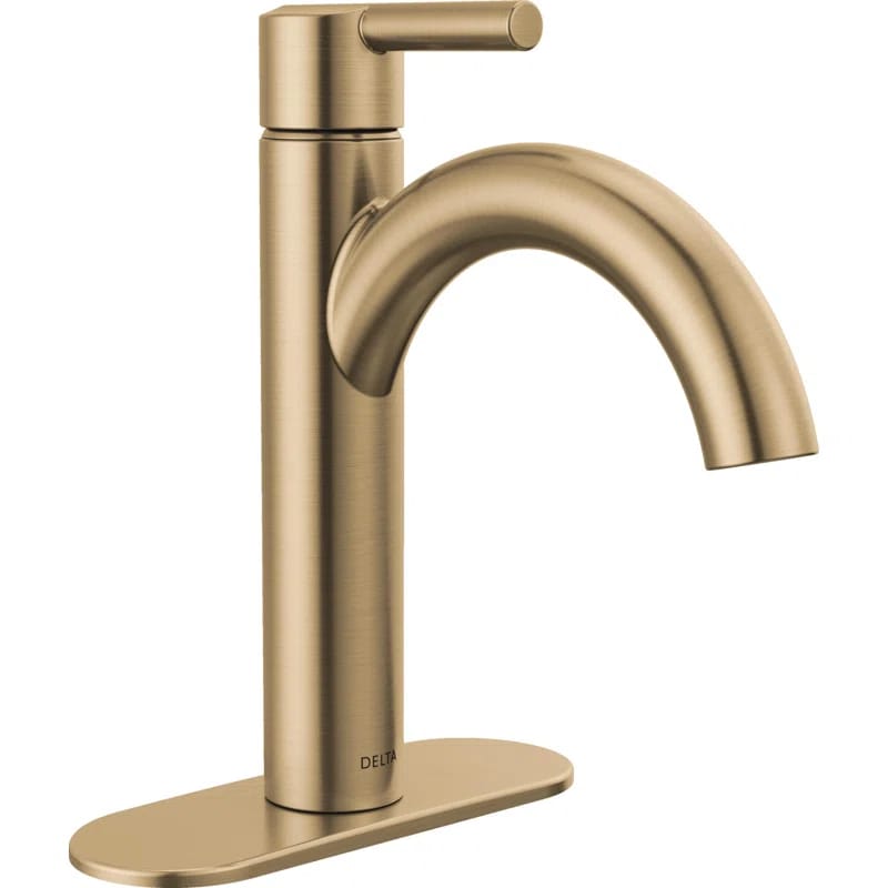 15749LF-CZ Nicoli Single Hole Bathroom Faucet with Drain Assembly, Single Handle Bathroom Sink Faucet