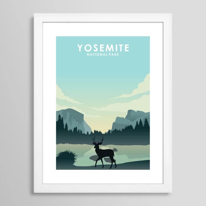 Yosemite National Park Travel Poster Framed Art Print