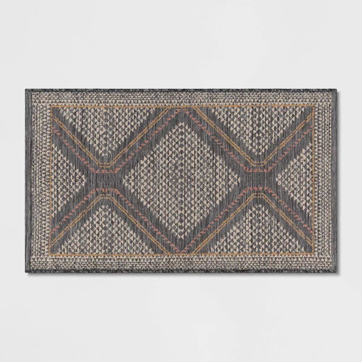 2'3"x3'9" Washable Tapestry Accent Rug Gray - Threshold