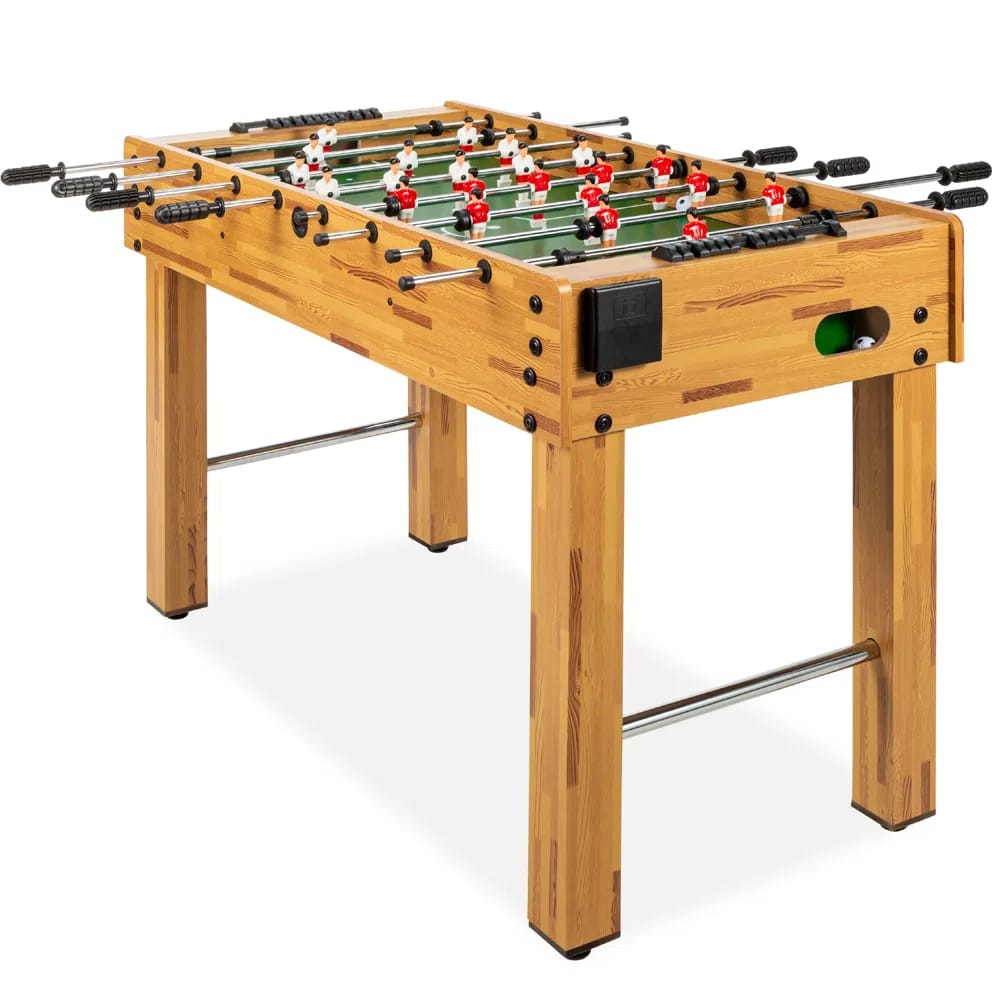 48In Competition Sized Foosball Table for Home, Game Room w/ 2 Balls, 2 Cup Holders