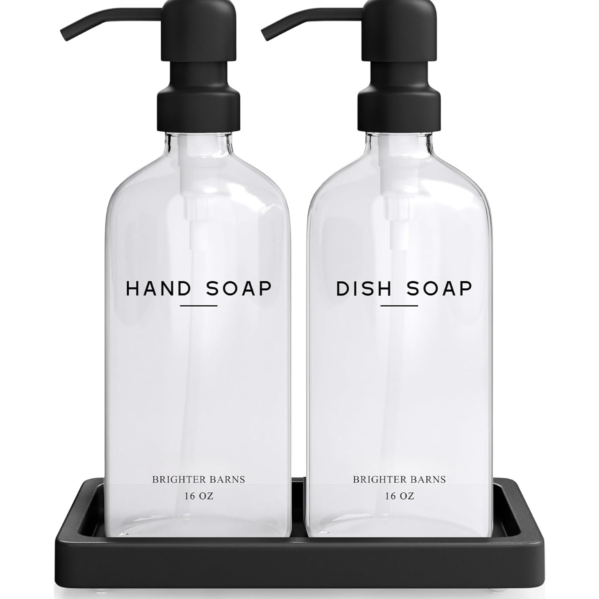 Glass Hand and Dish Soap Dispenser Set by Brighter Barns