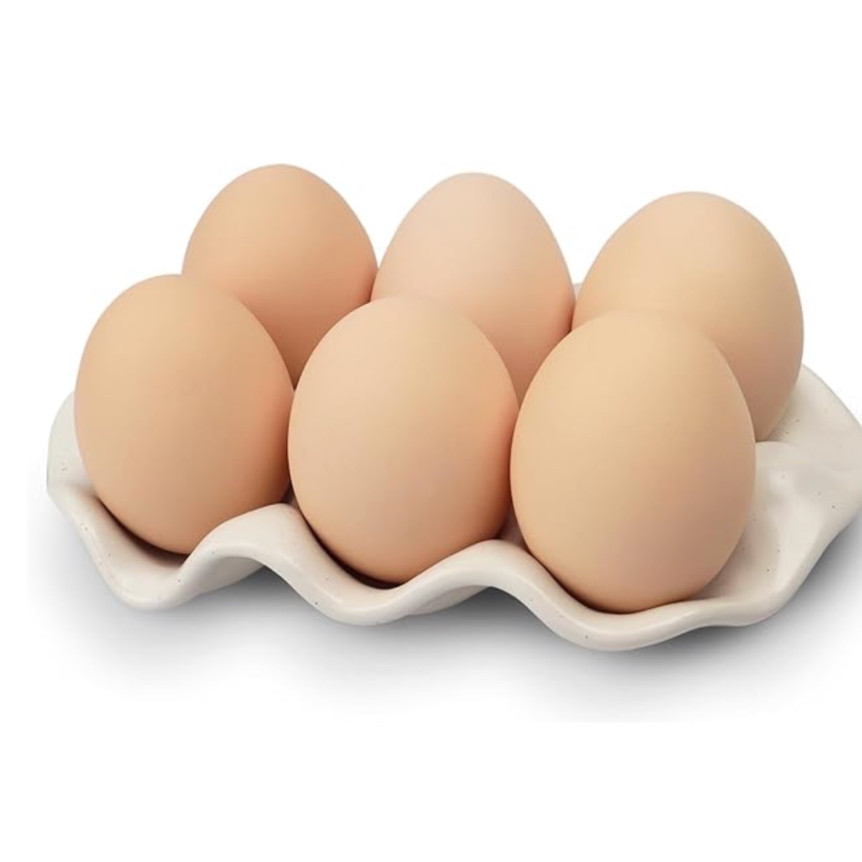 Ceramic 6 Cups Egg Tray,Half Dozen Porcelain Egg Holder